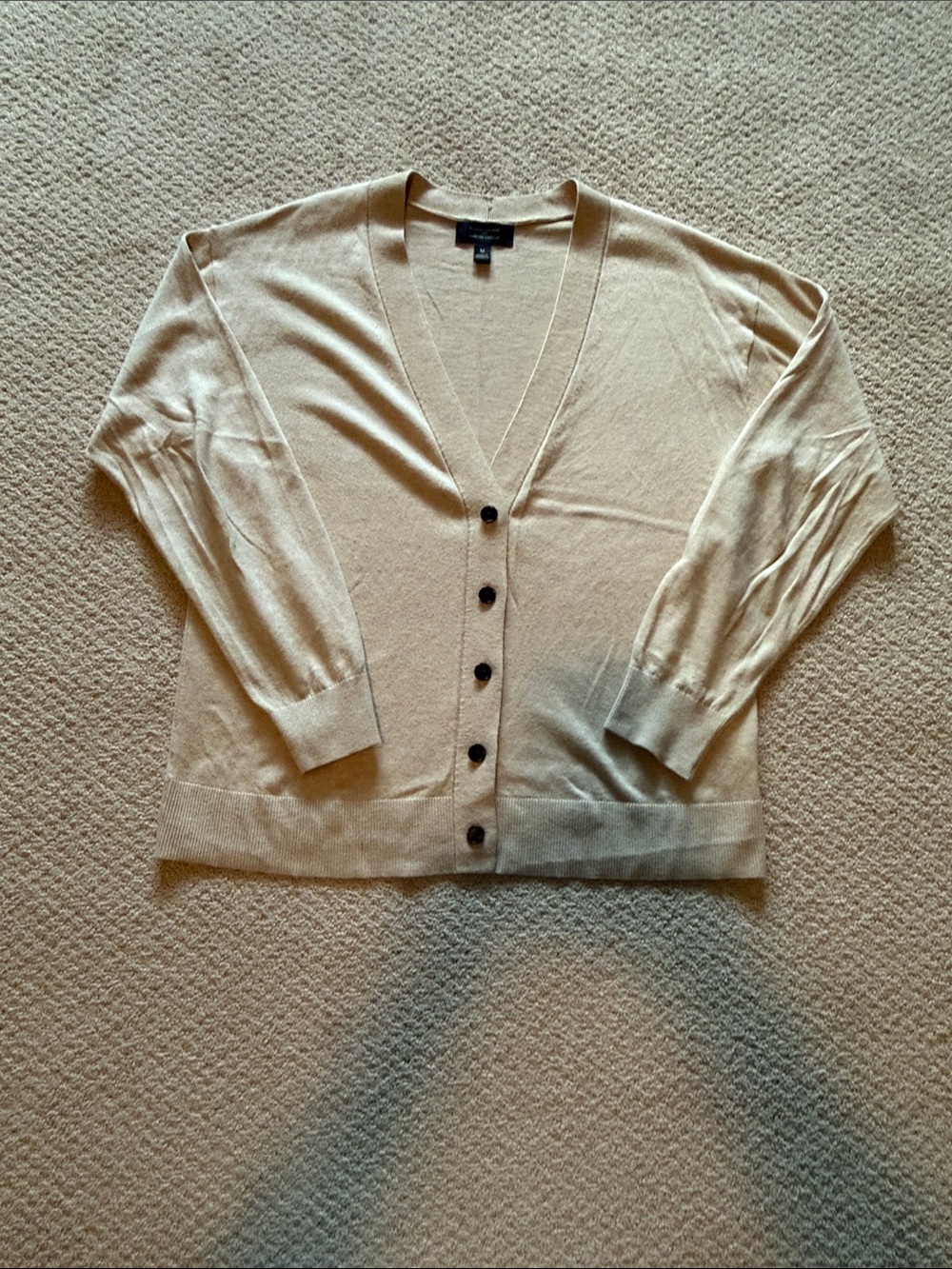 Banana Republic Forever Sweater Light Beige V-Neck Button Cardigan